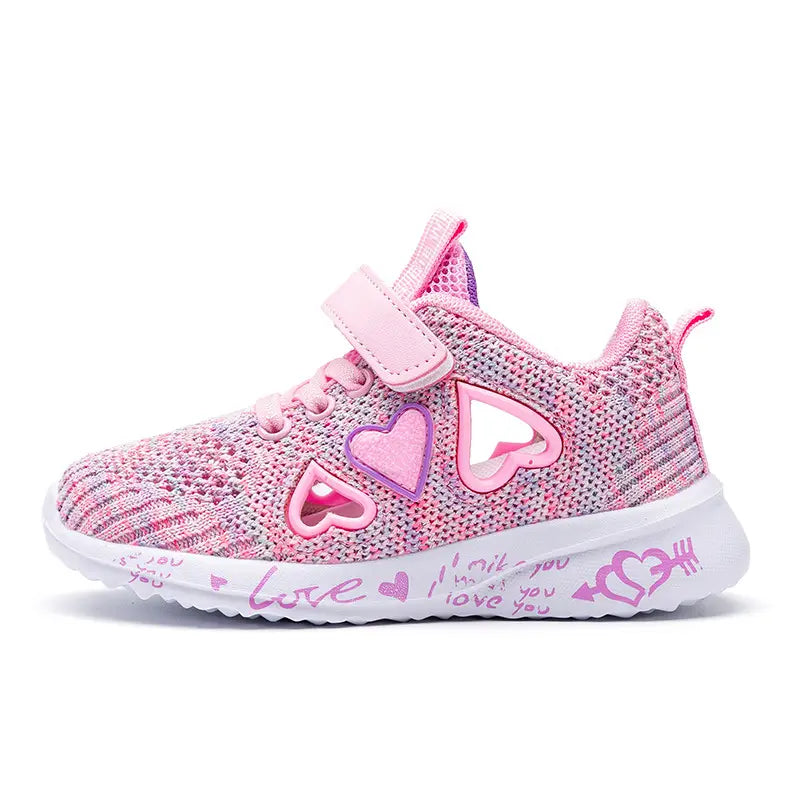 Kids Heart Mesh Trainers