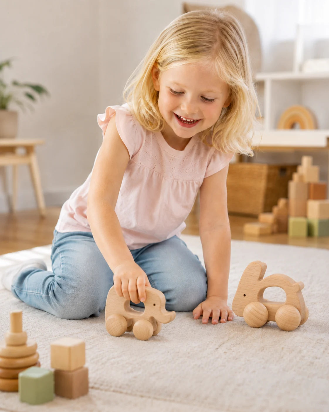 Little Wooden Animal Roller