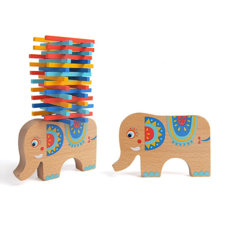 Wooden Animal Balance Stacking Game