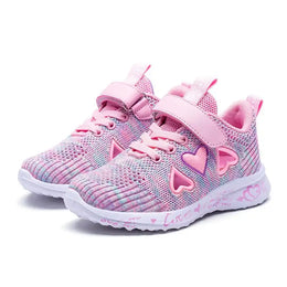 Kids Heart Mesh Trainers