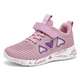 Kids Heart Mesh Trainers
