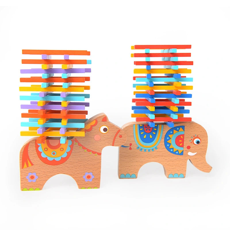 Wooden Animal Balance Stacking Game